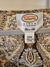 Talbots 100% Silk Paisley Tan Brown Long Sleeve Blouse Size 2X - photo 3
