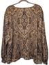 Talbots 100% Silk Paisley Tan Brown Long Sleeve Blouse Size 2X - photo 2