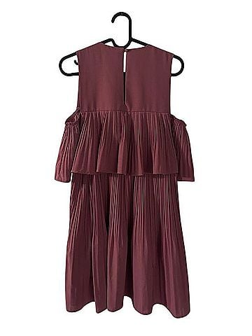 Saks Fifth Avenue Pleated Ruffle Dress Casual Dress (view 2)