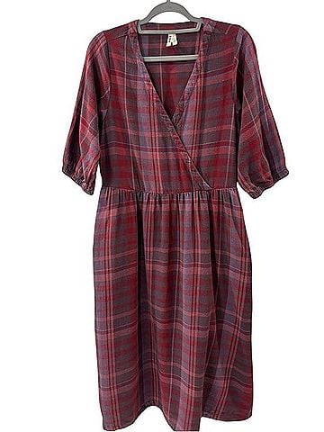 Pact Fireside Flannel Crossover Casual Dress (view 1)