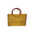 Label 100% Straw Floral Tan Leather Tote One size - photo 1