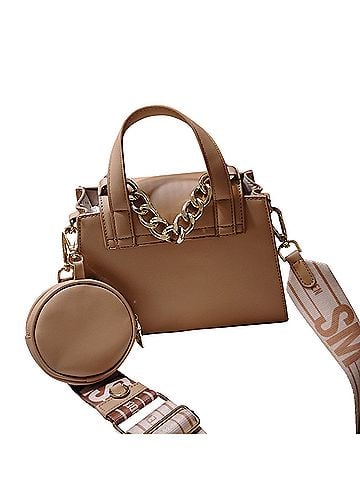Steve Madden Logo strap, mini, sm,  nude, Bag set, neutral, vegan Satchel (view 2)
