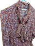 Ramy Brook 92% Silk 8% Lurex 100% Polyester Paisley Brown Blue Long Sleeve Blouse Size M - photo 4