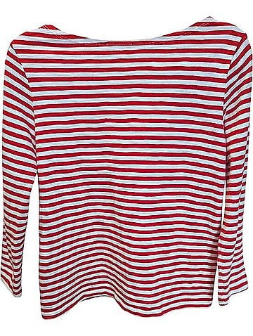 Lilla P Boatneck Cotton Striped Tee 3/4 Sleeve T-Shirt (view 2)