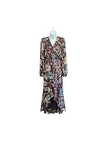 Express Floral Hi-Low Ruffle Hem Maxi Dress Casual Dress (view 1)