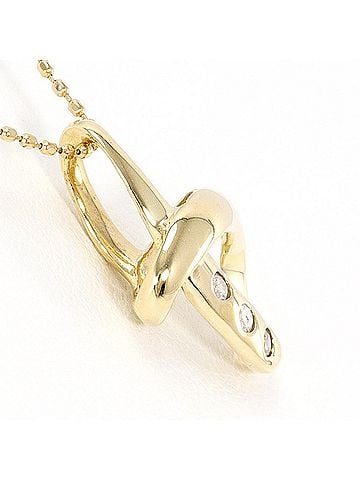 Unbranded K10 10K YG Yellow Gold Necklace with Diamond (no carat marking), Total Weight 1.9g, 40cm, Like New Condition. (view 2)