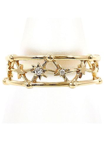 Unbranded K10 10K YG Yellow Gold Ring with 0.01ct Diamond, Total Weight 1.6g, Like New Condition. (view 1)