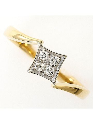 Unbranded K14 14K YG Yellow Gold Ring with 1 Diamond (carat weight not stamped), Total Weight 1.7g, Like New Condition. (view 1)