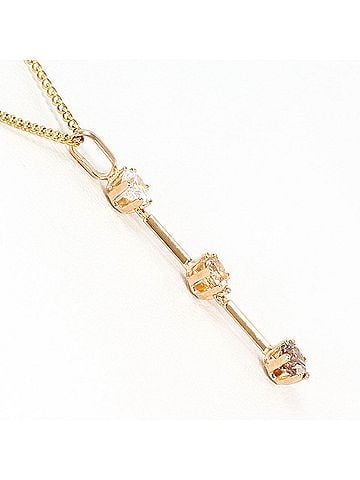 Unbranded K14 14K Yellow Gold Necklace with Zirconia, Total Weight 1.3g, 40cm, Like New Condition (view 2)