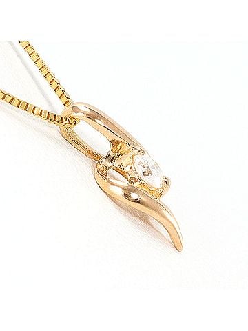 Unbranded K14 14K YG Yellow Gold Necklace with 0.07ct Diamond, Total Weight 1.3g, 40cm, Like New Condition (view 2)