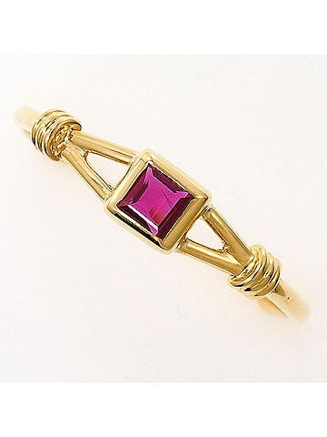 Unbranded 18K (18-karat) Yellow Gold Ring with Natural Stone, 0.15ct, Total Weight 1.1g, Like New Condition. (view 1)