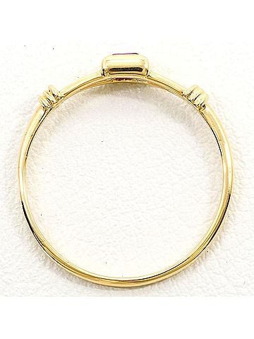 Unbranded 18K (18-karat) Yellow Gold Ring with Natural Stone, 0.15ct, Total Weight 1.1g, Like New Condition. (view 2)