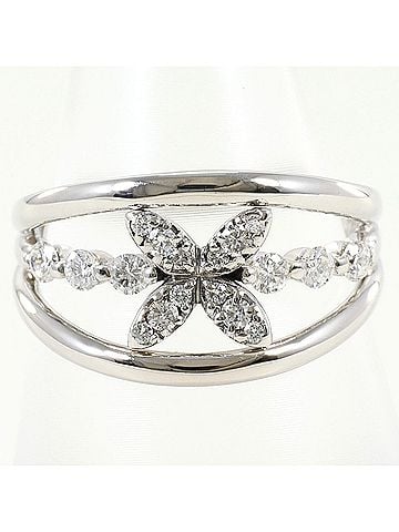 Unbranded 18K (18-karat white gold) ring with 1 diamond (0.40 ct), includes appraisal certificate, total weight 5.7g, like new condition. (view 1)