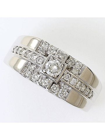Unbranded 18K (18-karat white gold) ring with 1 diamond (0.54 ct), includes appraisal certificate, total weight 9.5g, like new condition. (view 1)