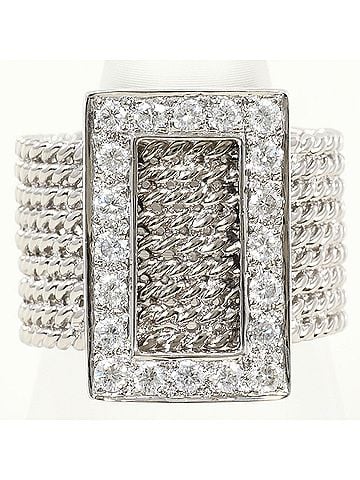 Unbranded 18K (18-karat white gold) ring with 1 diamond (0.60 ct), includes appraisal certificate, total weight 13.2g, like new condition. (view 1)