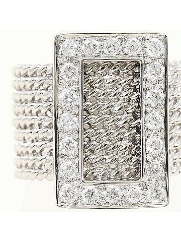 Unbranded 18K (18-karat white gold) ring with 1 diamond (0.60 ct), includes appraisal certificate, total weight 13.2g, like new condition. (view 2)
