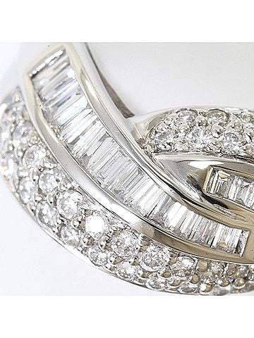 Unbranded 18K (18-karat white gold) ring with 1 diamond (0.48 ct) and 0.50 ct diamond. Comes a gemological certificate. Total weight: 6.6g. Like new condition. (view 2)