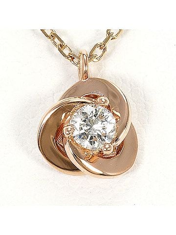 Unbranded K14 14K PG Pink Gold Necklace with Diamond (carat weight not stamped), Total 1.7g, 41cm length, Like New Condition. (view 1)