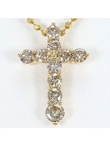 Unbranded 18K (18-karat) Yellow Gold Necklace with Brown Diamond, 0.50 ct, Certificate of Authenticity, Total Weight 3.2g, 40cm, Like New Condition. (view 1)