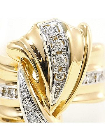 Unbranded 18K (18-karat) Yellow Gold (YG) and Platinum (PT900) Ring with 2 Diamonds (0.40 ct), Certificate of Authenticity, Total Weight 11.0g, Like New Condition. (view 2)