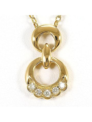 Unbranded 18K (18-karat) Yellow Gold Necklace with 0.15ct Diamond, Certificate of Authenticity Included, Total Weight 3.5g, 47cm Length, Like New Condition (view 1)