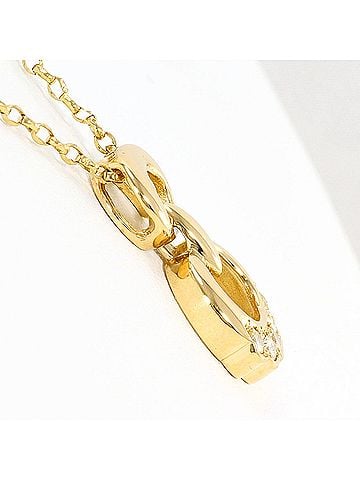 Unbranded 18K (18-karat) Yellow Gold Necklace with 0.15ct Diamond, Certificate of Authenticity Included, Total Weight 3.5g, 47cm Length, Like New Condition (view 2)