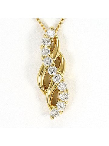 Unbranded 18K (18-karat) Yellow Gold Necklace with 0.512ct Diamond, Certificate of Authenticity Included, Total Weight 5.6g, 40cm, Like New Condition. (view 1)