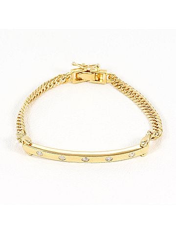 Unbranded 18K (18-karat) Yellow Gold Bracelet with 0.20ct Diamonds, Certificate of Authenticity, Total Weight 6.2g, 13cm, Like New Condition. (view 1)