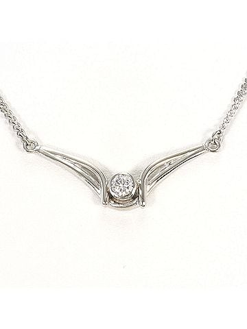 Unbranded PT850 Platinum Necklace with 0.13ct Diamond, Certificate of Authenticity, Total Weight 5.4g, 42cm, Like New Condition (view 1)