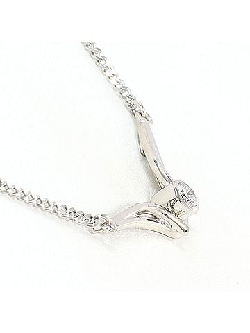 Unbranded PT850 Platinum Necklace with 0.13ct Diamond, Certificate of Authenticity, Total Weight 5.4g, 42cm, Like New Condition (view 2)