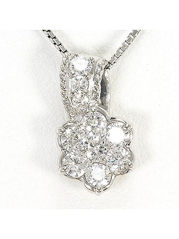 Unbranded PT900 Platinum / PT850 Necklace with 0.56ct Diamond, Certificate of Authenticity, Total Weight 4.0g, 40cm, Like New Condition (view 1)