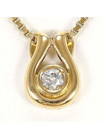 Unbranded 18K (18-karat) Yellow Gold Necklace with 0.10ct Diamond, Certificate of Authenticity, Total Weight 4.2g, 40cm, Like New Condition. (view 1)