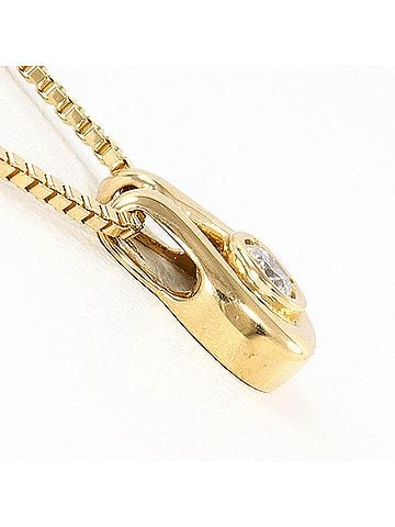 Unbranded 18K (18-karat) Yellow Gold Necklace with 0.10ct Diamond, Certificate of Authenticity, Total Weight 4.2g, 40cm, Like New Condition. (view 2)