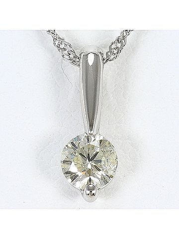 Unbranded PT900 Platinum / PT850 Necklace with Yellow Diamond (0.32 ct), Total Weight 2.2g, 40cm, Like New Condition. (view 1)