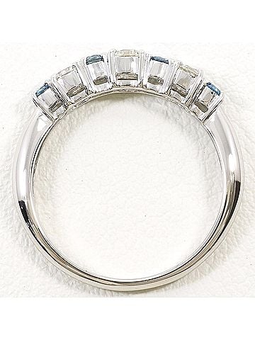 Unbranded PT900 Platinum Ring with 1 Blue Diamond and 0.50 ct Diamond, Total Weight 3.0g, Like New Condition. (view 2)