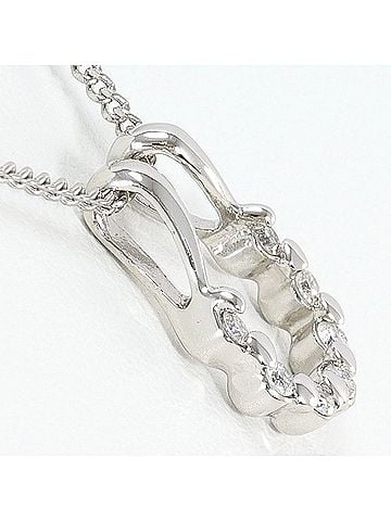 Unbranded PT900 Platinum / PT850 Necklace with 0.14 ct Diamond, Total Weight 4.5g, 42cm, Like New Condition (view 2)