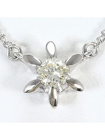 Unbranded PT850 Platinum Necklace with 0.13 ct Yellow Diamond, Total Weight 2.9g, 41cm, Like New Condition. (view 1)