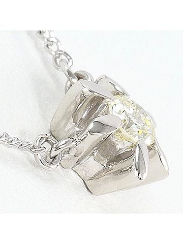 Unbranded PT850 Platinum Necklace with 0.13 ct Yellow Diamond, Total Weight 2.9g, 41cm, Like New Condition. (view 2)
