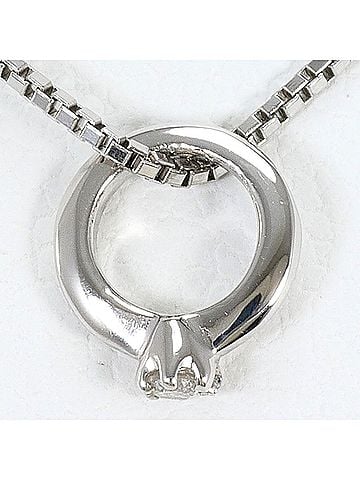 Unbranded PT900 Platinum / PT850 Necklace with 0.02 ct Diamond, Total Weight 2.4g, 40cm, Like New Condition (view 1)