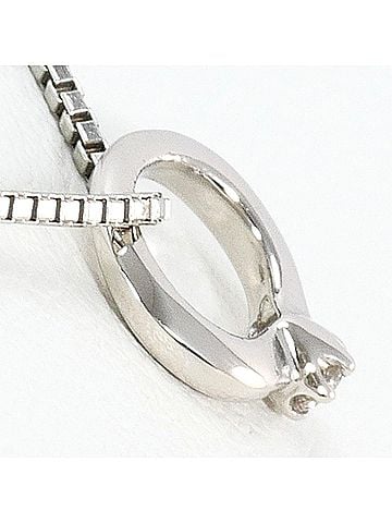 Unbranded PT900 Platinum / PT850 Necklace with 0.02 ct Diamond, Total Weight 2.4g, 40cm, Like New Condition (view 2)