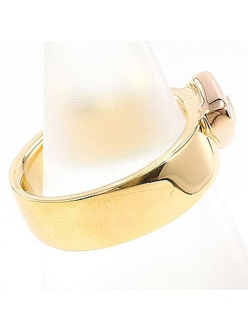 Unbranded 18K (18-karat) Yellow Gold (YG) and Platinum (PT900) Ring, 1 piece, Total Weight 11.2g, Like New Condition. (view 2)