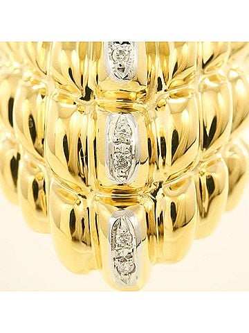 Unbranded 18K (18-karat) Yellow Gold (YG) and Platinum (PT900) Ring with 1 Diamond (0.04 ct), Certificate of Authenticity, Total Weight 8.2g, Like New Condition. (view 2)