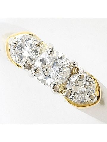 Unbranded 18K (18-karat) Yellow Gold (YG) and Platinum (PT900) Ring with 0.50 ct Diamond, Certificate of Authenticity, Total Weight 3.8g, Like New Condition. (view 2)
