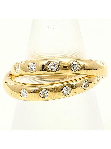 Unbranded 18K (18-karat) yellow gold ring with a 0.3 ct diamond, includes certificate of authenticity, total weight 5.6g, and is in like-new condition. (view 1)