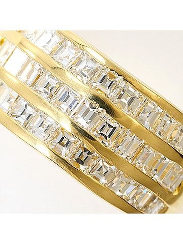 Unbranded 18K (18-karat) yellow gold ring with diamond (no carat marking), includes appraisal certificate, total weight 6.6g, like new condition. (view 2)