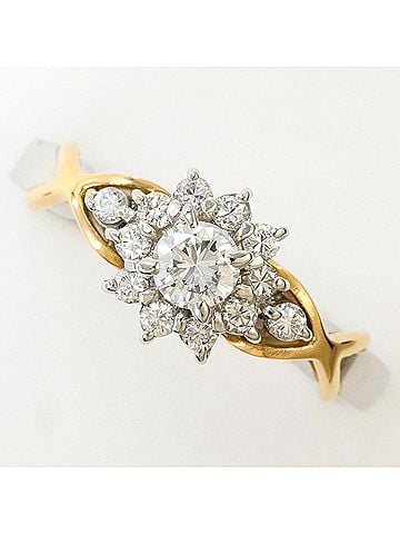 Unbranded PT900 Platinum 18K Yellow Gold Ring with 1 Diamond (0.18 ct) and 0.17 ct Diamond. Includes appraisal certificate. Total weight 4.5g. Like new condition. (view 1)