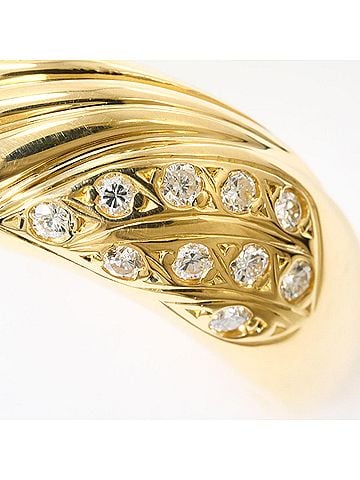 Unbranded 18K (18-karat) yellow gold ring with 1 diamond (no carat marking), includes appraisal certificate, total weight 4.8g, like new condition. (view 2)