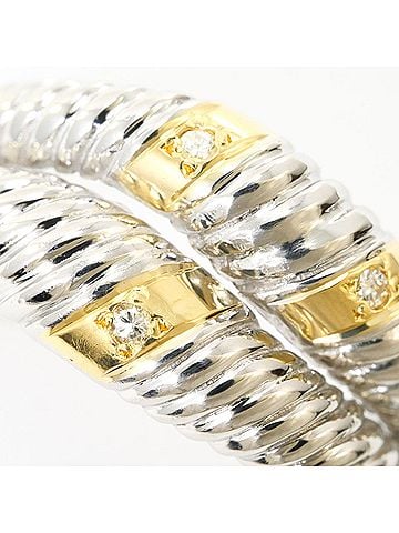 Unbranded PT900 Platinum 18K Yellow Gold Ring with 1 Diamond (0.03 ct), Certificate of Authenticity, Total Weight 5.4g, Like New Condition. (view 2)