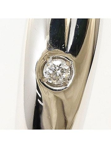 Unbranded PT900 Platinum Ring with 1 Diamond (0.006 ct), Certificate of Authenticity, Total Weight 4.6g, Like New Condition. (view 2)