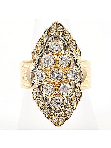 Unbranded PT900 Platinum 18K Yellow Gold Ring with 1 Diamond (1.17ct), Certificate of Authenticity, Total Weight 11.7g, Like New Condition. (view 1)